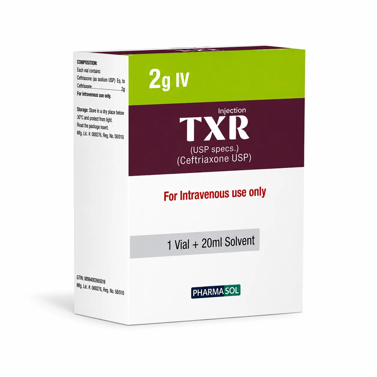 TXR Dry Powder Injection 2g (IV)
